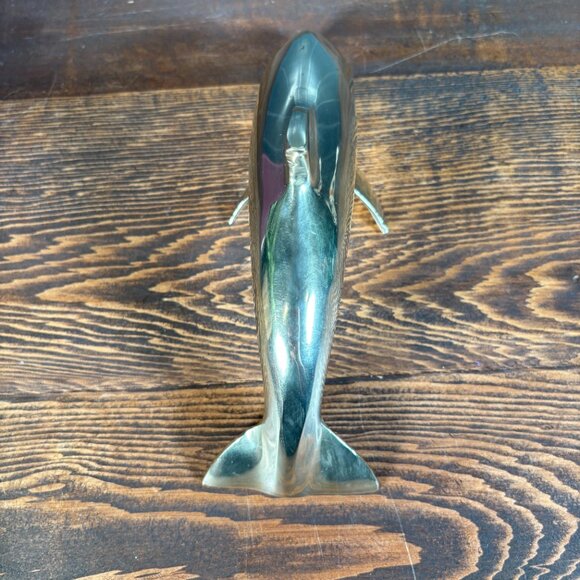 Vintage Brass Dolphin Figurine Nautical Coastal Decor for Shelf Display - Picture 5 of 17